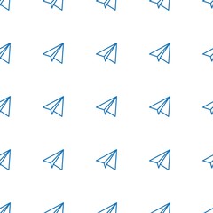 paper airplane icon pattern seamless white background