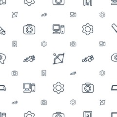 equipment icons pattern seamless white background