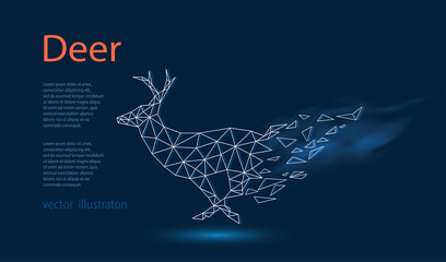 Abstract silhouette of a deer from  polygons.