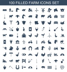 Fototapeta na wymiar 100 farm icons