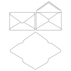 Set of blank envelopes. Vector envelope template for your design.