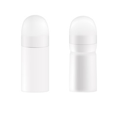 VECTOR PACKAGING: White round deodorant container on isolated background. Mock-up template for design. - Vector