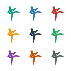 man doing exercises icon white background