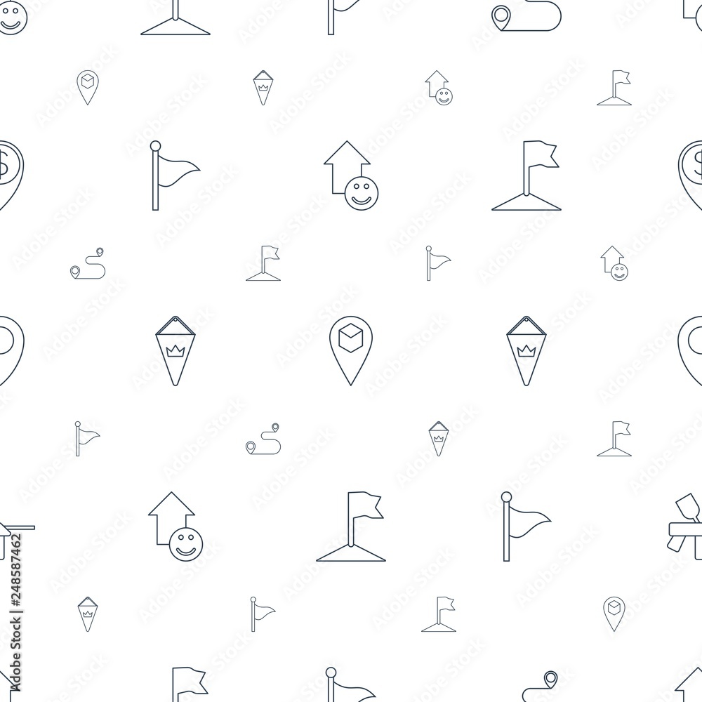 Sticker marker icons pattern seamless white background