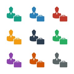 woman consultant with case icon white background