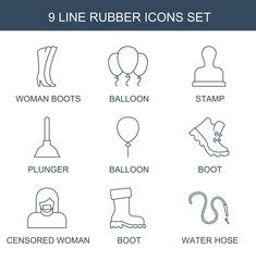 9 rubber icons