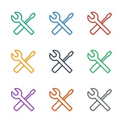 Obraz premium wrench and screwdriver icon white background