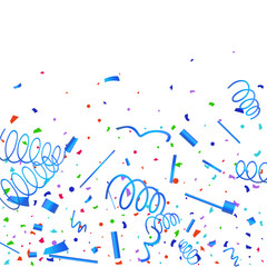 Colorful confetti on white background.