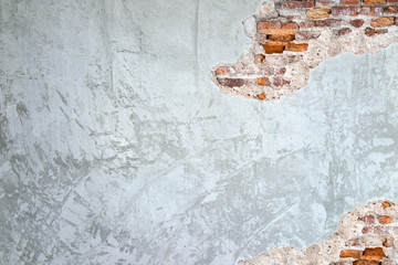 cracked concrete vintage wall background, old brick wall