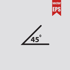 Angle of 45 degrees icon.Vector illustration.