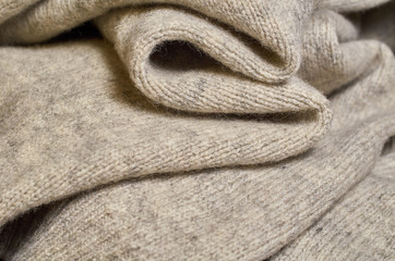 Macro photo of fabric pattern, close up of textile clothing with shallow depth of field