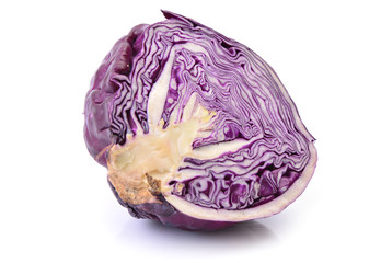 Red cabbage on a white background
