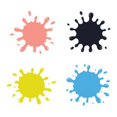 Vector set of colored blots on the white background