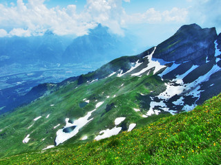 Gauschla peak in the Appenzell Alps mountain range - Canton of St. Gallen, Switzerland