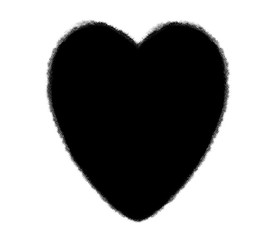 Hand drawn heart illustration with soft, uneven edges. Isolated on white background.