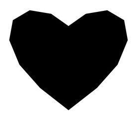 Fototapeta premium Simple angular heart illustration in minimalism style. Isolated on white background. Perfect for modern design and icons.