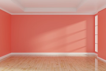 Empty room color of the Year 2019,3d rendering