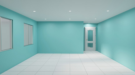 Empty room color of the Year 2019,3d rendering