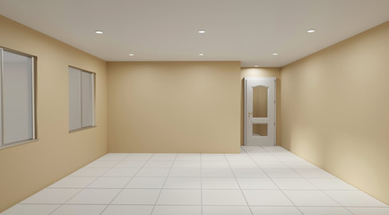 Empty room color of the Year 2019,3d rendering