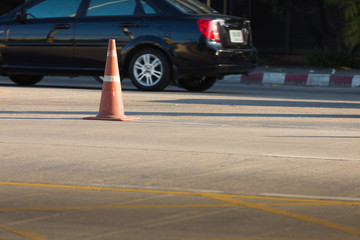 construction cone on urban road