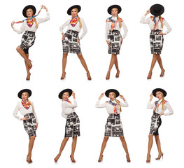 Fototapeta premium Pretty blond hair girl isolated on white