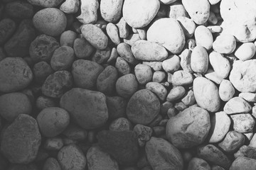 Pebbles and stones from beach background pattern