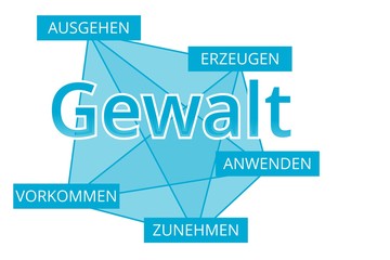 Gewalt - Begriffe verbinden, Farbe blau