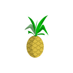 Pineapple vector flat game icon isolated on white background