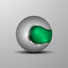 illustration of green colorful sphere as emblem