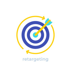 retargeting, digital marketing concept vector icon