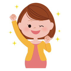 妊婦さん　笑顔　やったー