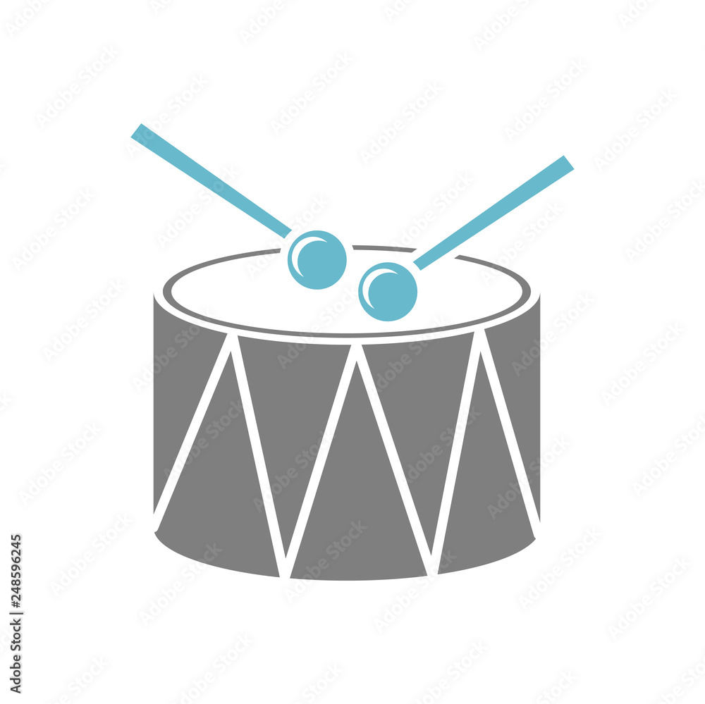 Poster drum icon on white background for graphic and web design, modern simple vector sign. internet concep