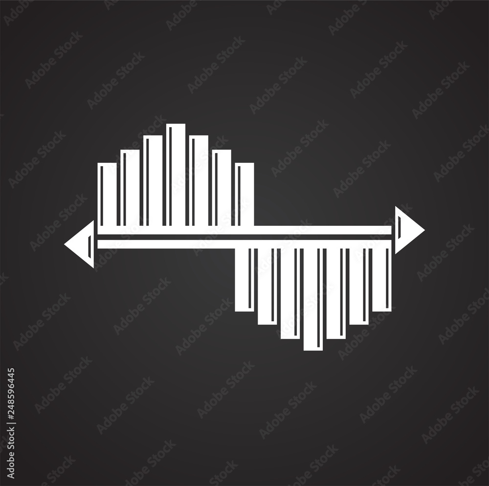 Poster equalizer icon on black background for graphic and web design, modern simple vector sign. internet c
