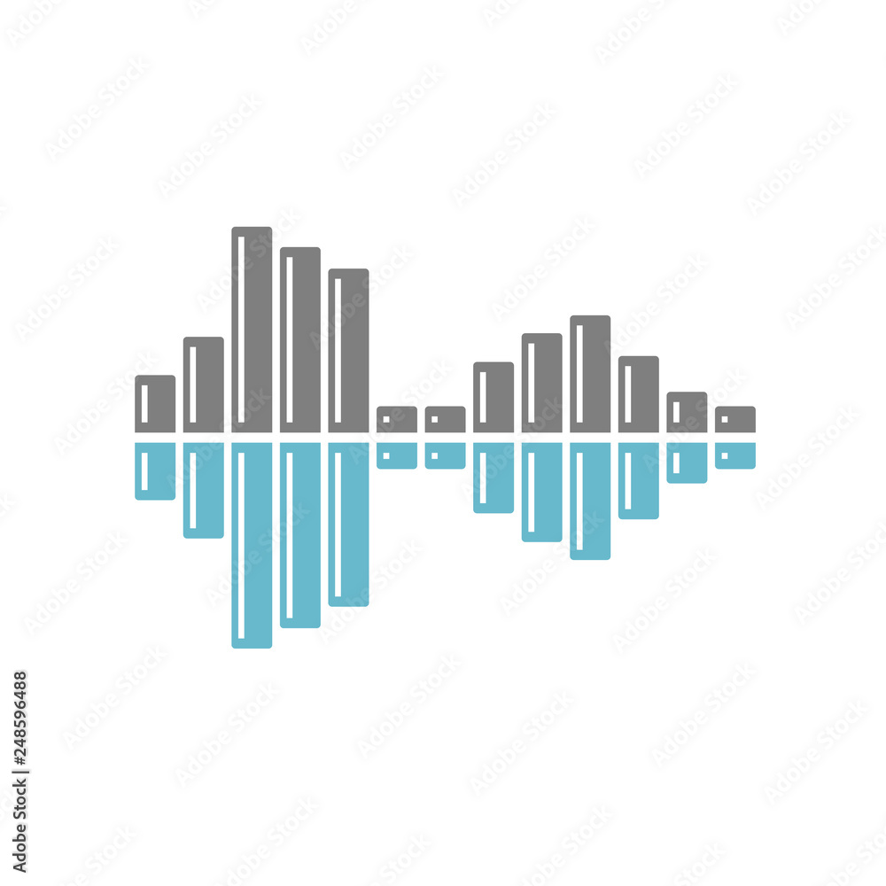 Poster equalizer icon on white background for graphic and web design, modern simple vector sign. internet c