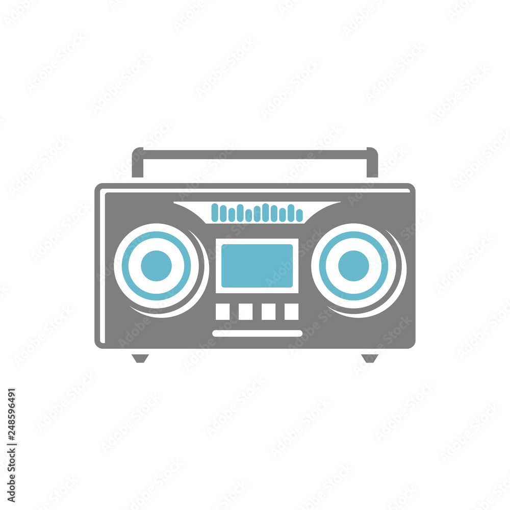 Poster cassette player icon on white background for graphic and web design, modern simple vector sign. inte