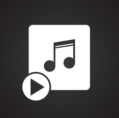 Music icon on black background for graphic and web design, Modern simple vector sign. Internet concept. Trendy symbol for website design web button or mobile app