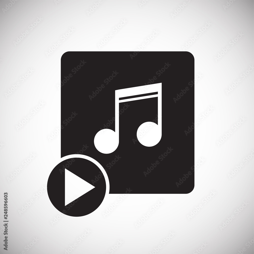 Poster music icon on white background for graphic and web design, modern simple vector sign. internet conce