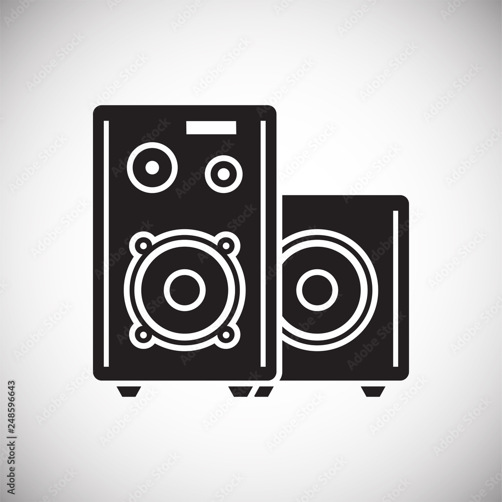 Poster speakers icon on white background for graphic and web design, modern simple vector sign. internet co