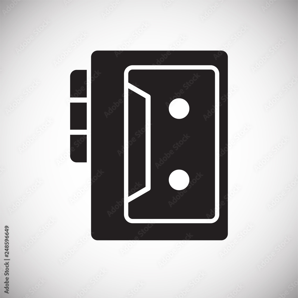 Poster cassette player icon on white background for graphic and web design, modern simple vector sign. inte