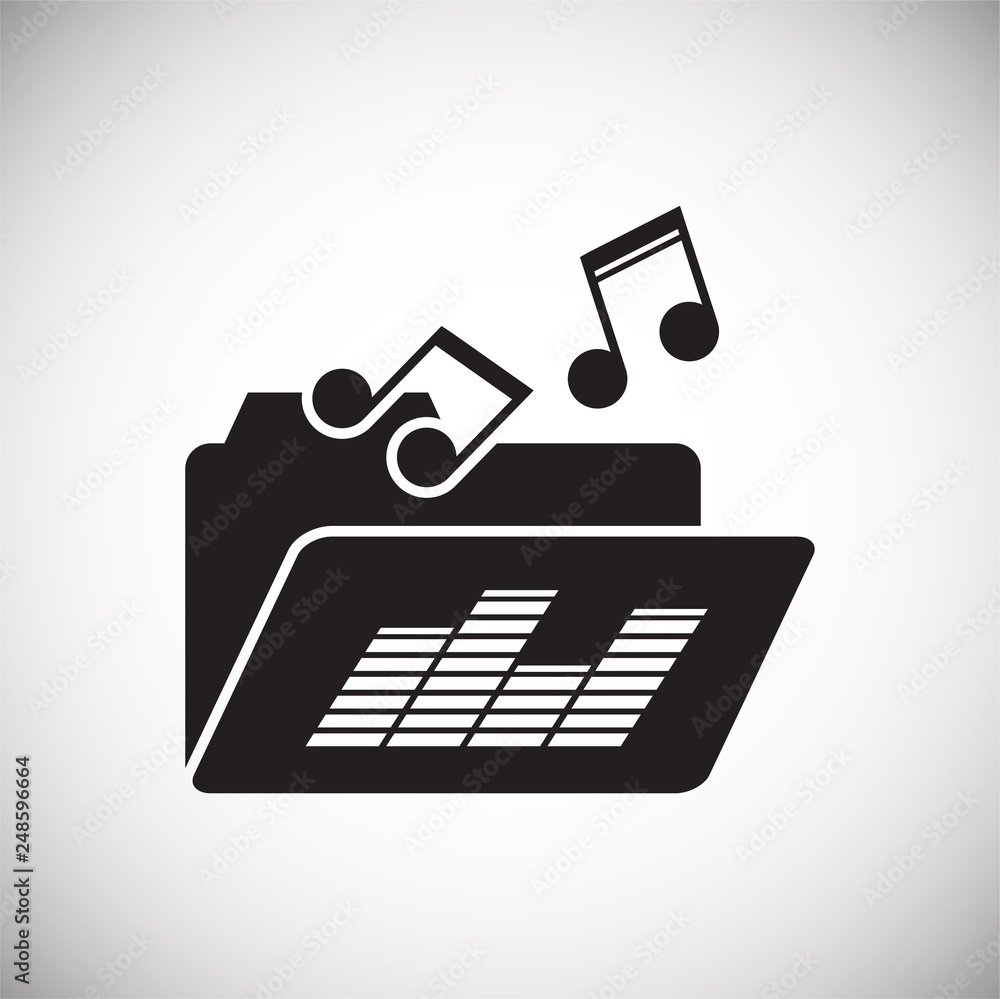 Poster music icon on white background for graphic and web design, modern simple vector sign. internet conce