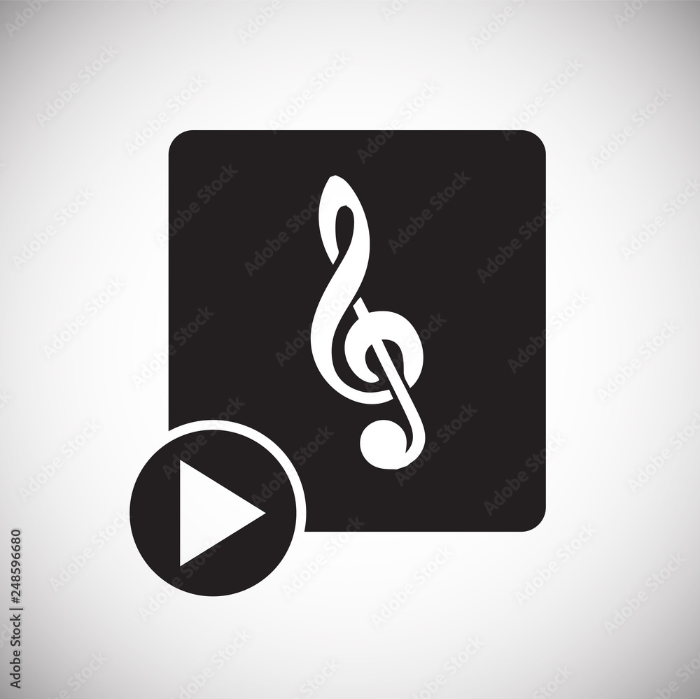 Poster music icon on white background for graphic and web design, modern simple vector sign. internet conce