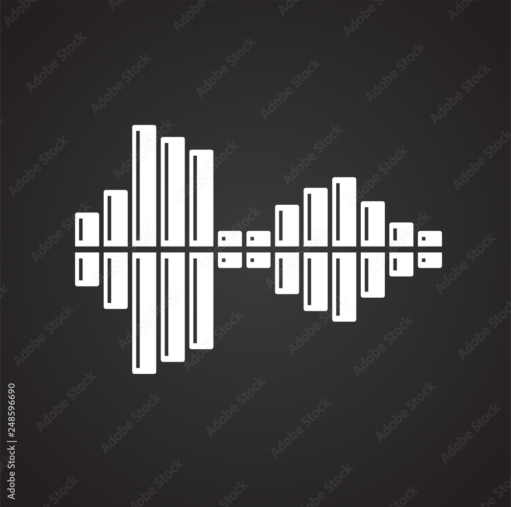 Poster equalizer icon on black background for graphic and web design, modern simple vector sign. internet c