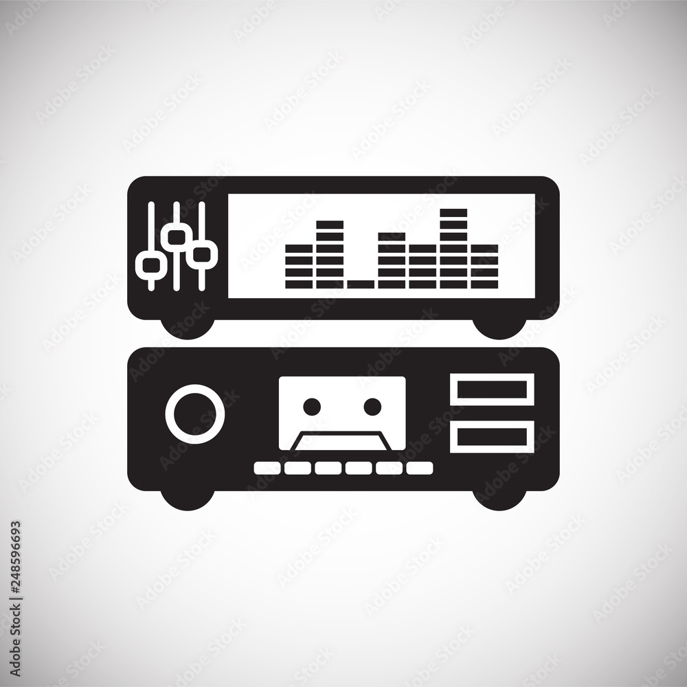 Aufkleber cassette player icon on white background for graphic and web design, modern simple vector sign. inte