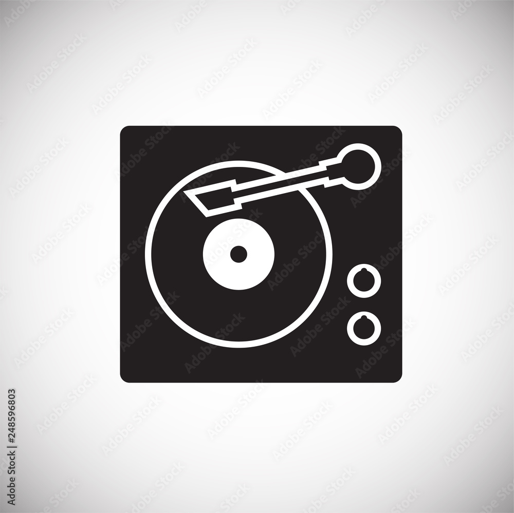 Poster vinyl turntable icon on white background for graphic and web design, modern simple vector sign. inte