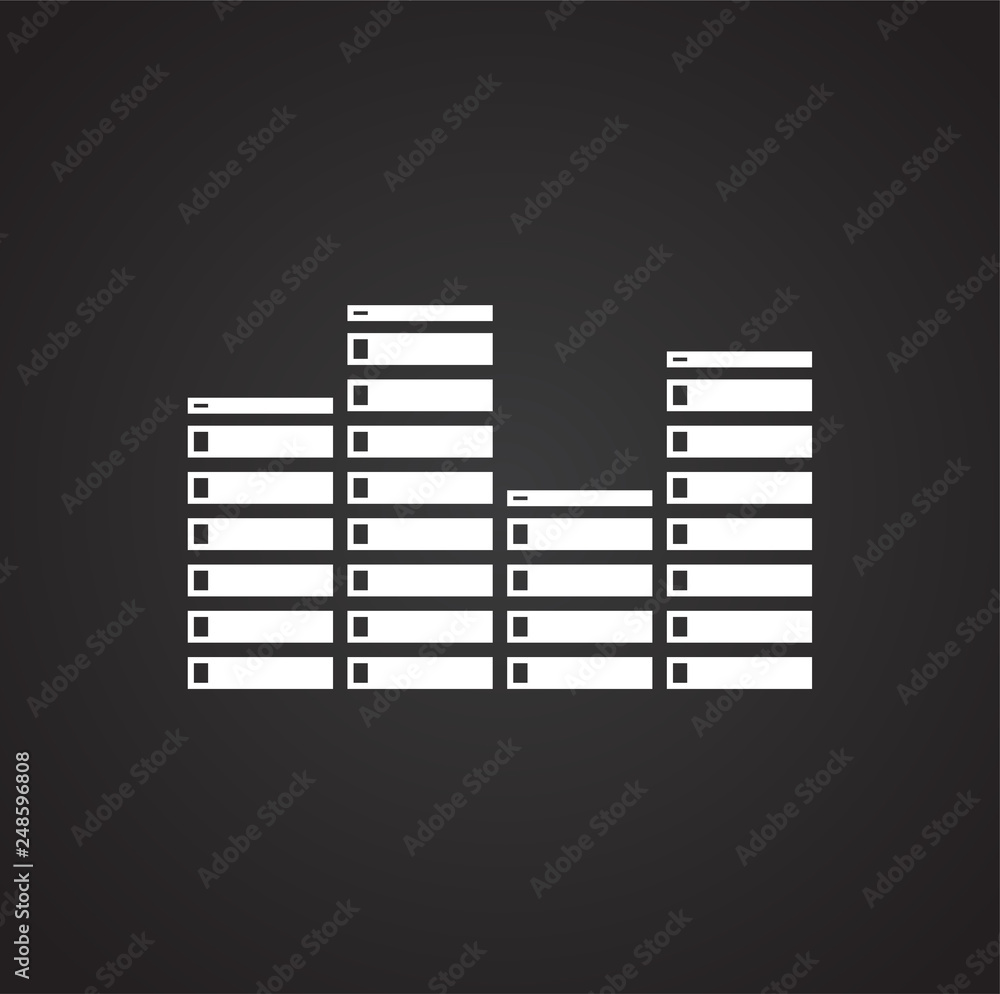 Poster equalizer icon on black background for graphic and web design, modern simple vector sign. internet c