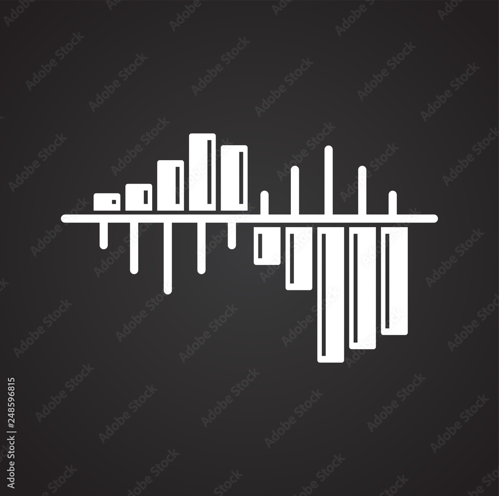 Poster equalizer icon on black background for graphic and web design, modern simple vector sign. internet c