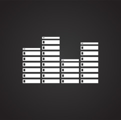 Equalizer icon on black background for graphic and web design, Modern simple vector sign. Internet concept. Trendy symbol for website design web button or mobile app