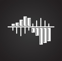 Equalizer icon on black background for graphic and web design, Modern simple vector sign. Internet concept. Trendy symbol for website design web button or mobile app