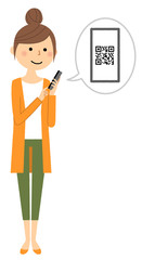 若い女性　ママ　スマホ