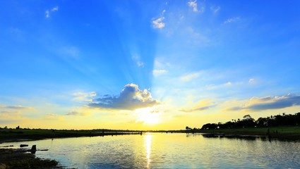 Twilight sky background with Colorful sky in twilight background